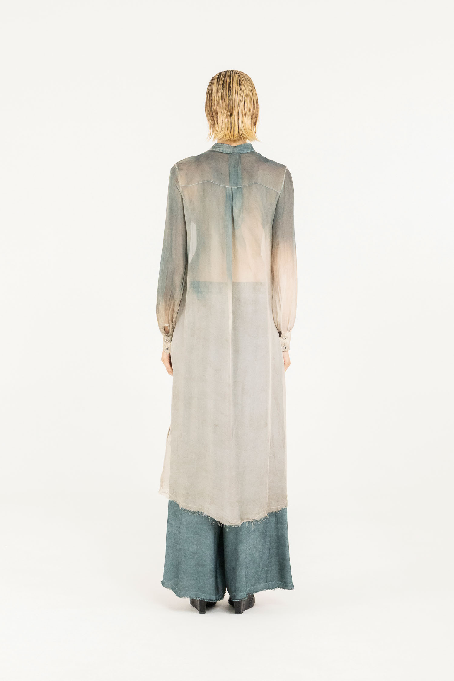 Sanctamuerte Abiti Chemisier Collo Coreano Hemdkleid Viskose