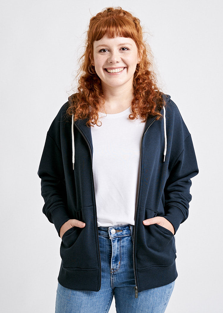 Wijld Damen Sweatjacke Carbon Kapuze angeraut