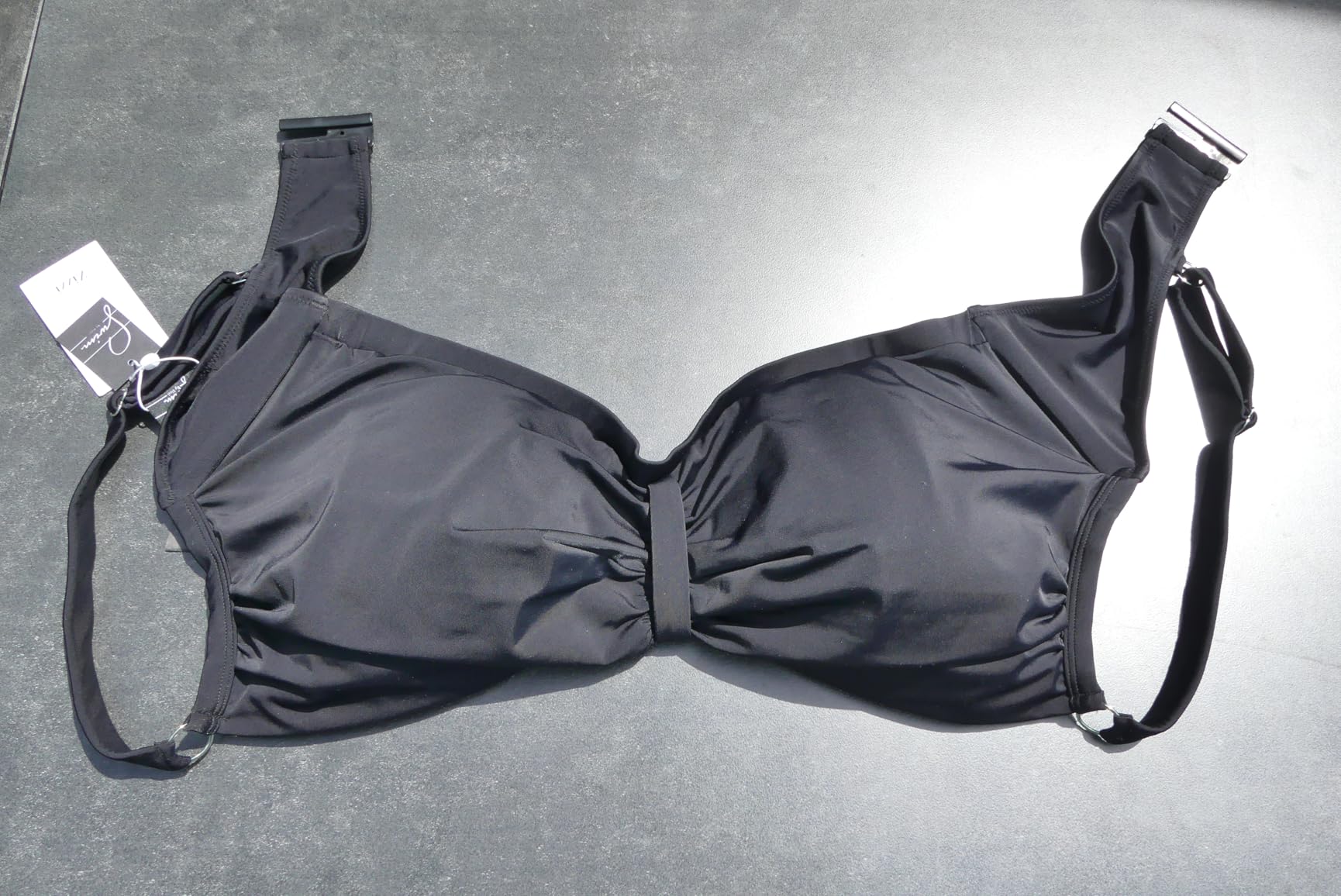 Swim by Zizzi Bikini-BH Bügel Drapierung Gr 42 Schwarz