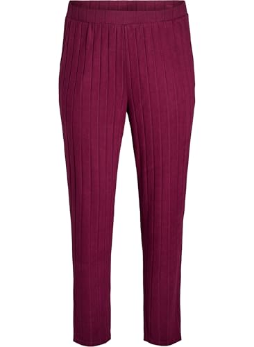 Zizzi Hose Viskose Streifen elastischer Bund Stoffhose