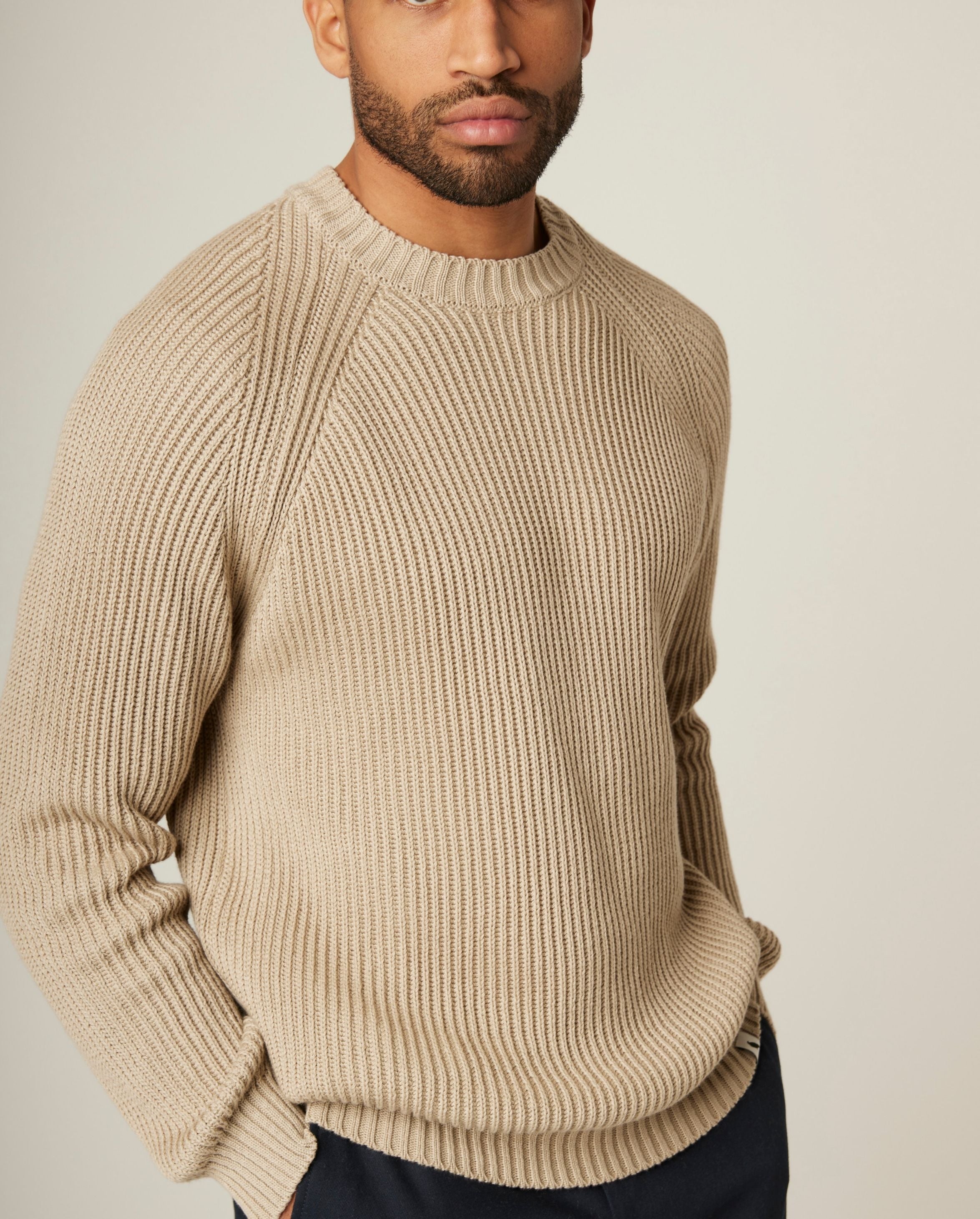 Peregrine Harry Strickpullover Herren Navy Baumwolle
