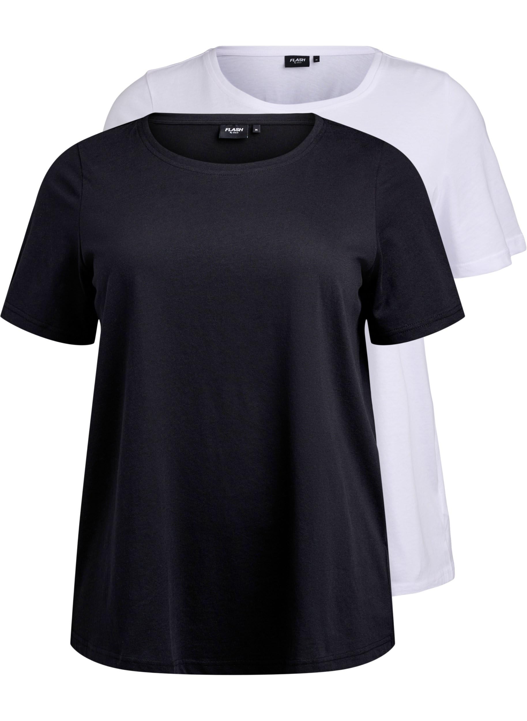 Zizzi Flash T-Shirt 2er-Pack Rundhals Normal
