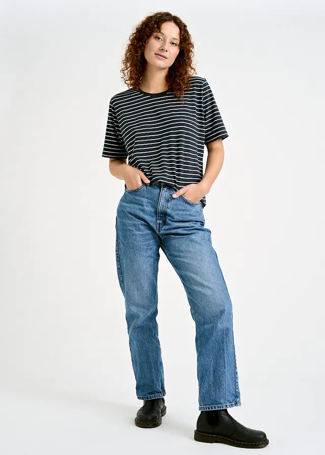 Wijld Tilda Thin Stripes White Damen T-Shirt weiß