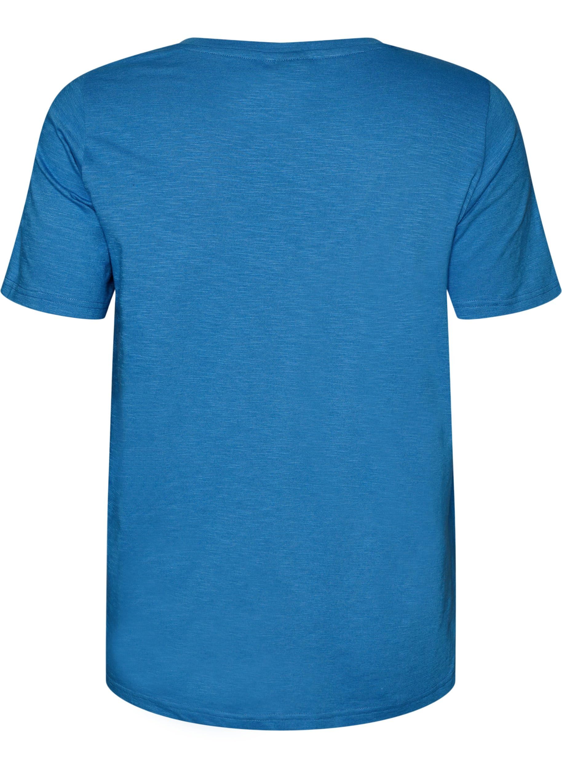 Zizzi Basic T-Shirt Baumwolle V-Ausschnitt Damen