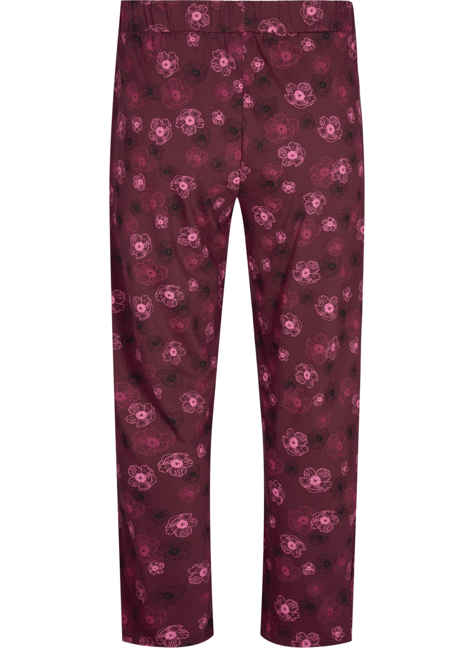 Zizzi Nightwear Schlafhose Baumwolle Druck Große Größen