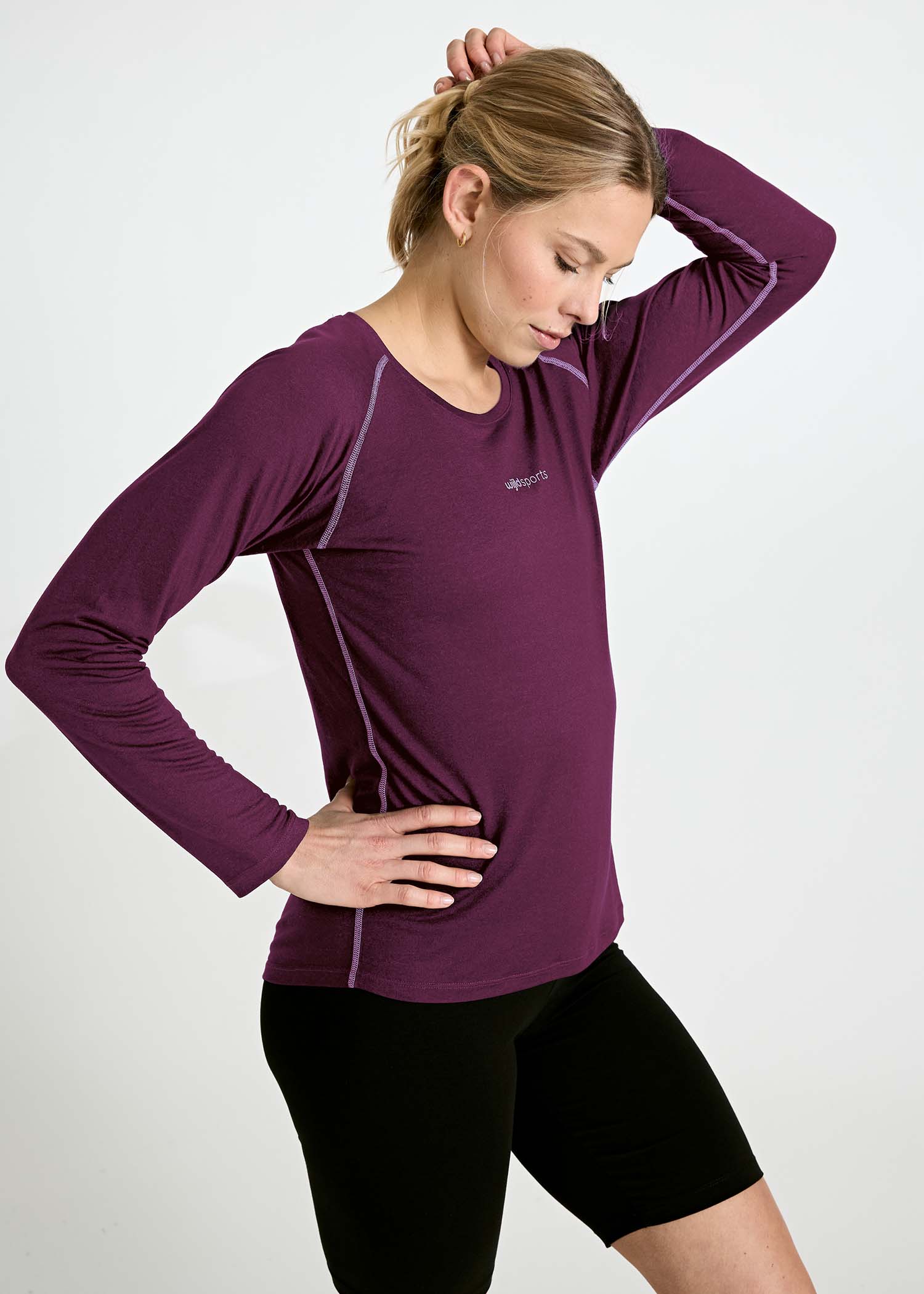 Wijld Nellie Purple Lavender Damen Sportshirt langarm