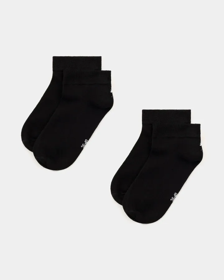 NIKIN TreeSocks Short Heel Sneakersocken Black 2er Bundle