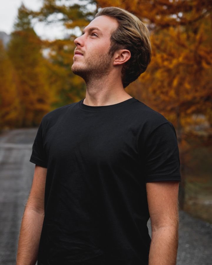 NIKIN TreeShirt Plain T-Shirt schwarz Bio-Baumwolle