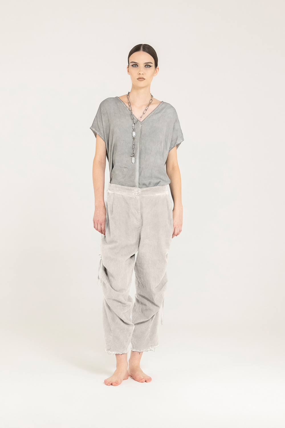 Sanctamuerte Pantaloni Loose Fit Hose Baumwolle