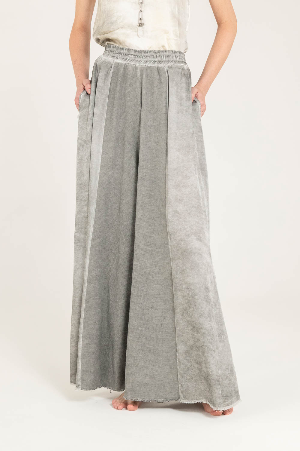 Sanctamuerte Pantaloni Palazzo Hose Baumwolle Weit