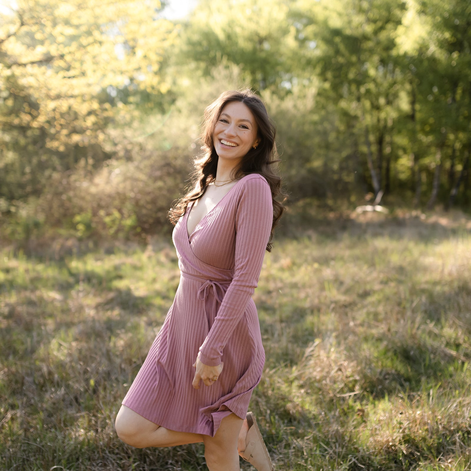 NORDLICHT Kleider Antje Pointelle Wickelkleid Rosa M