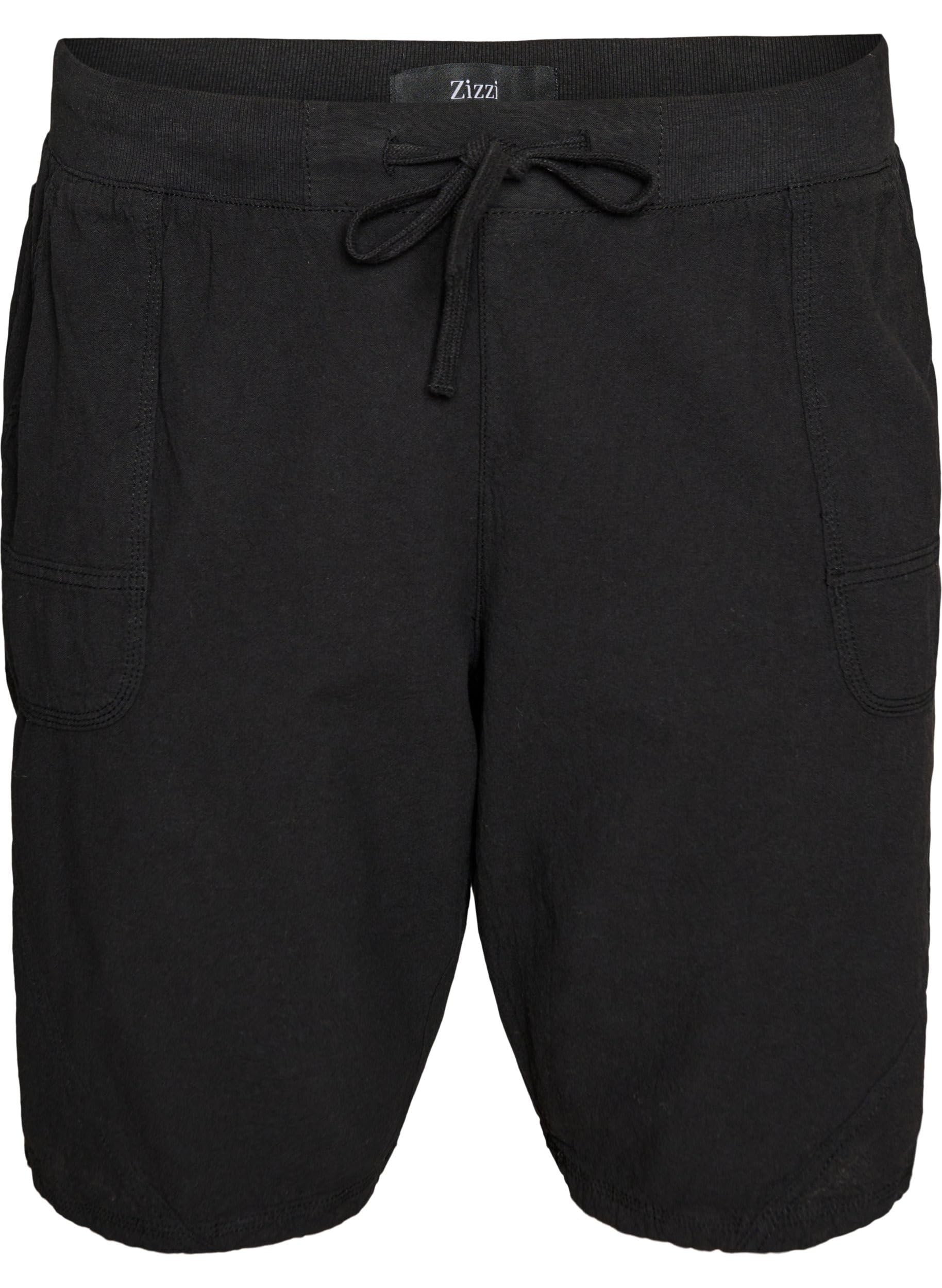 Zizzi Shorts Baumwolle Taschen Kordelzug Navy Blazer