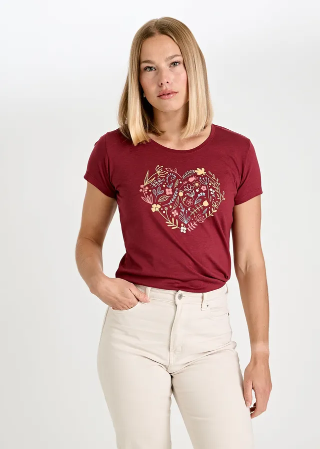 Wijld WoodShirt Sarah Floralheart Damen T-Shirt Lyocell