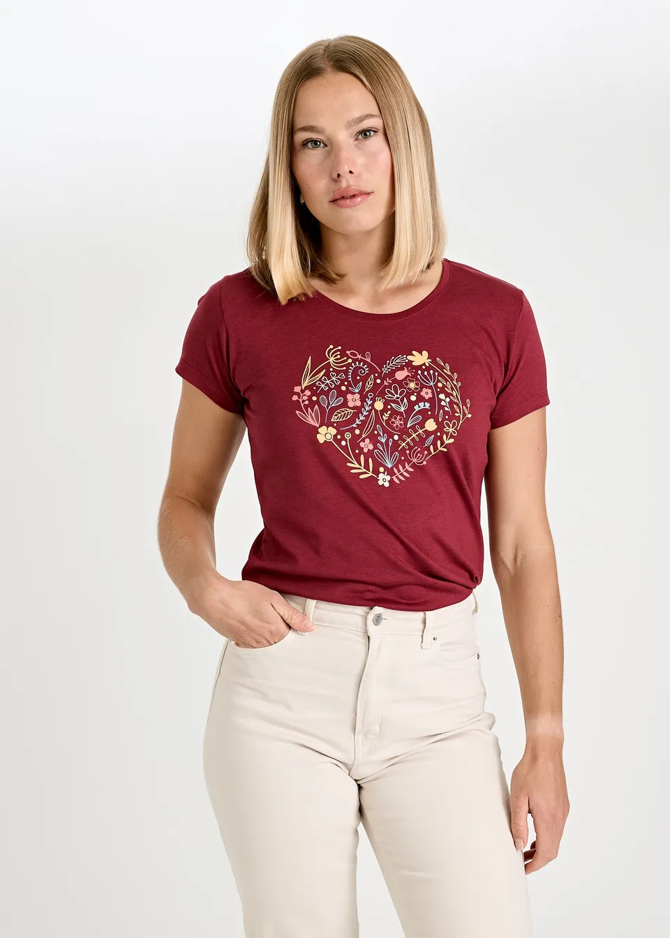 Wijld WoodShirt Sarah Floralheart Damen T-Shirt Lyocell