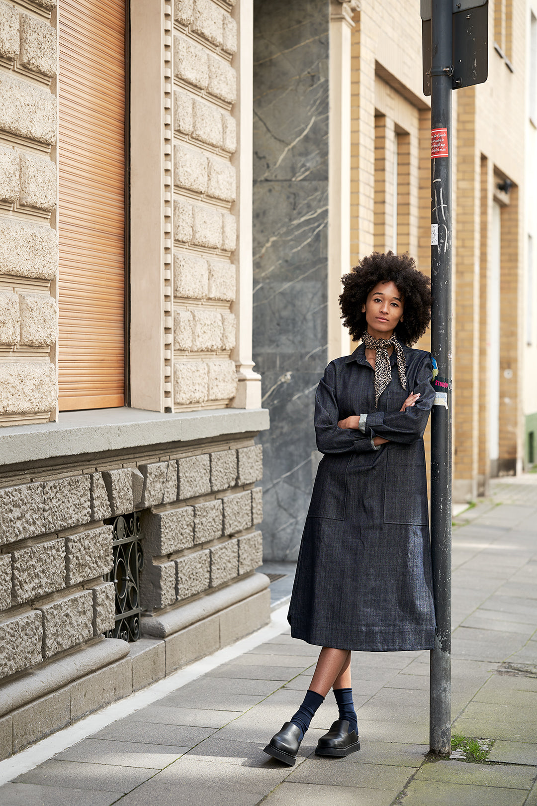Christiane Strobel FABIENNE Hemdblusenkleid Denim Oversized