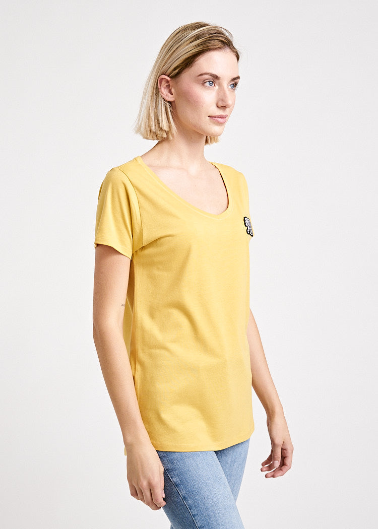 Wijld V WoodShirt Walking Bear Damen Shirt Ocker
