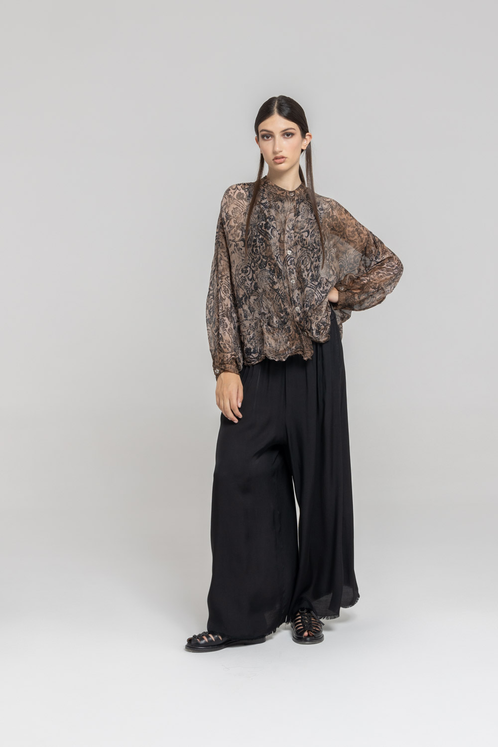 Sanctamuerte Camicie Camicia Over Bluse Viskose-Seide kurz
