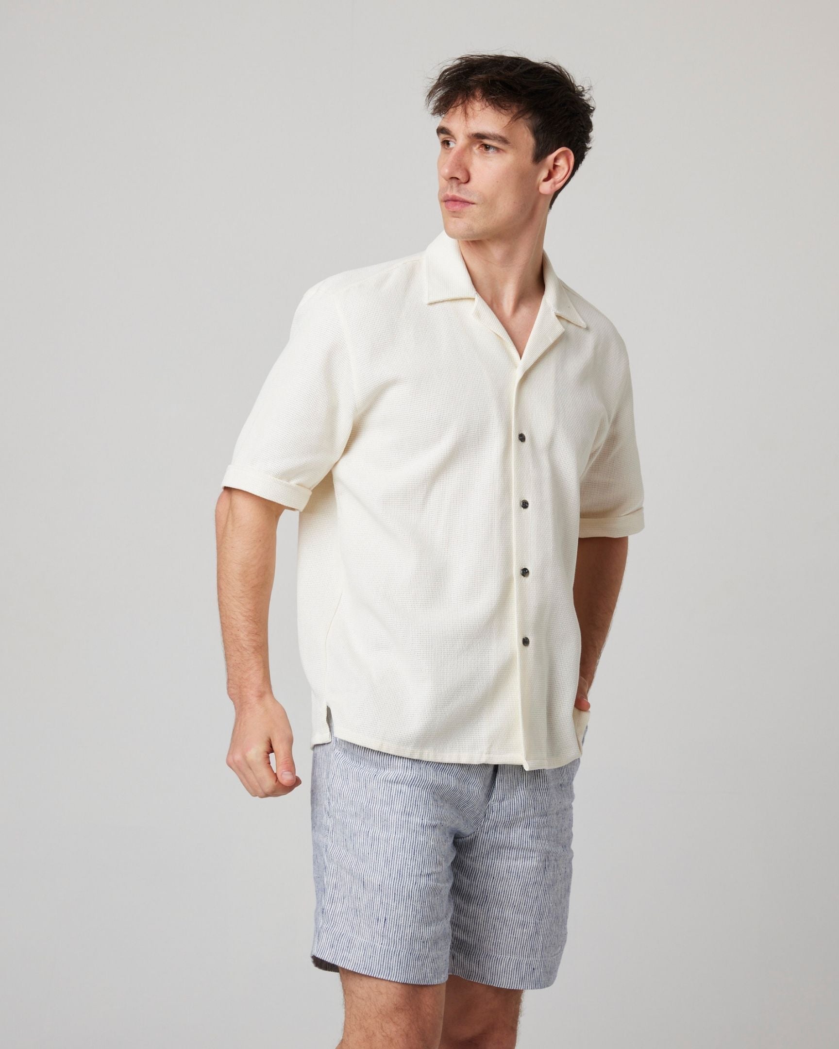 Peregrine Quay Herrenhemd White Tassel S Baumwolle