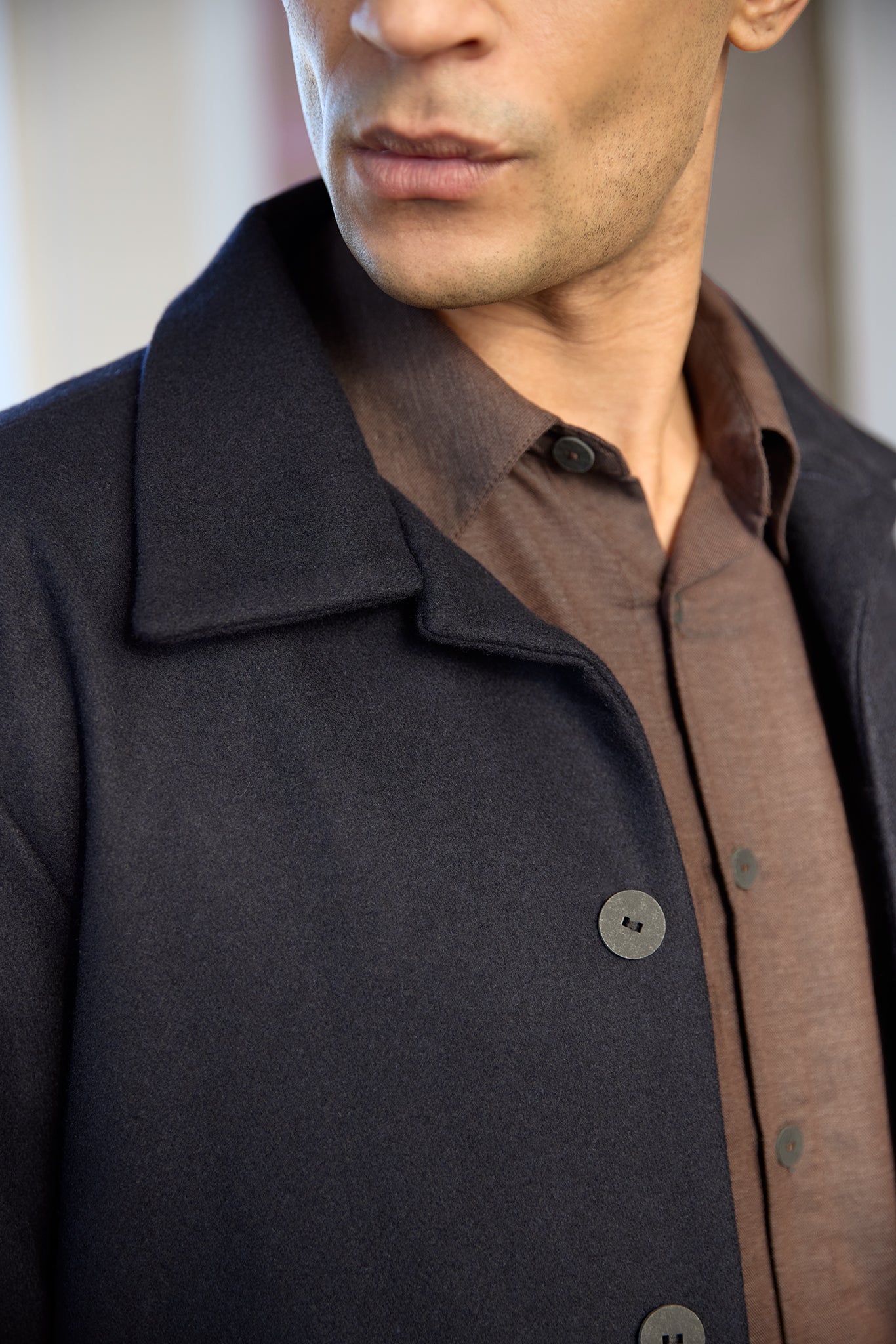 Christiane Strobel LEON Jacke recycelte Wolle Gr. S Dark Blue