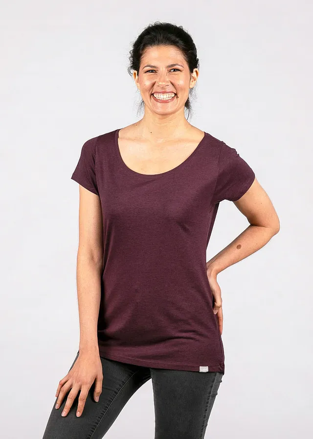 Wijld Lena WoodShirt Purple Damen T-Shirt Lila A-Linie