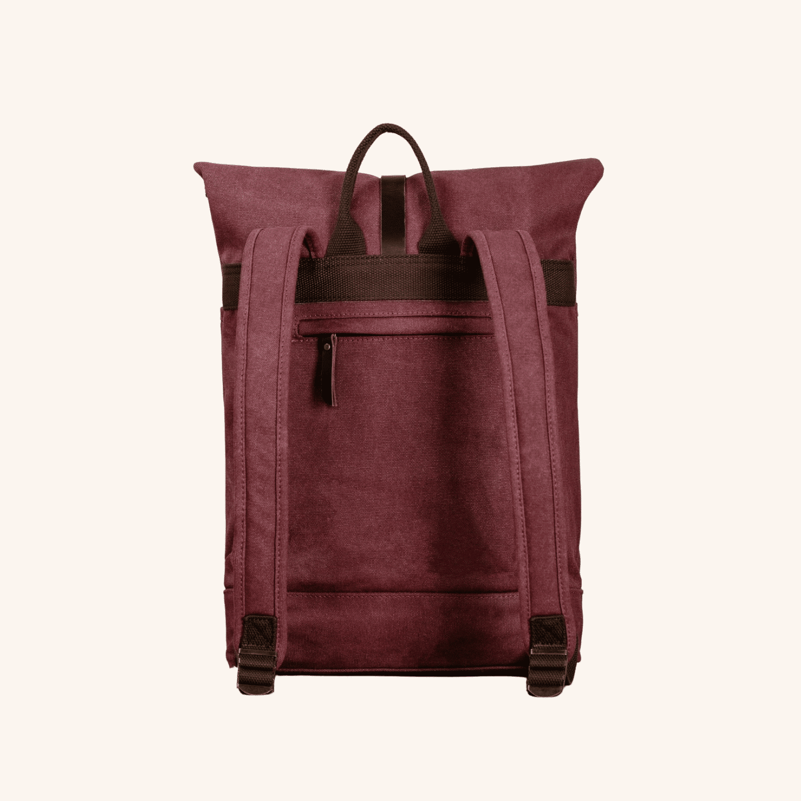 NORDLICHT Tamo Rucksack Bordeaux Rot Rolltop Leder