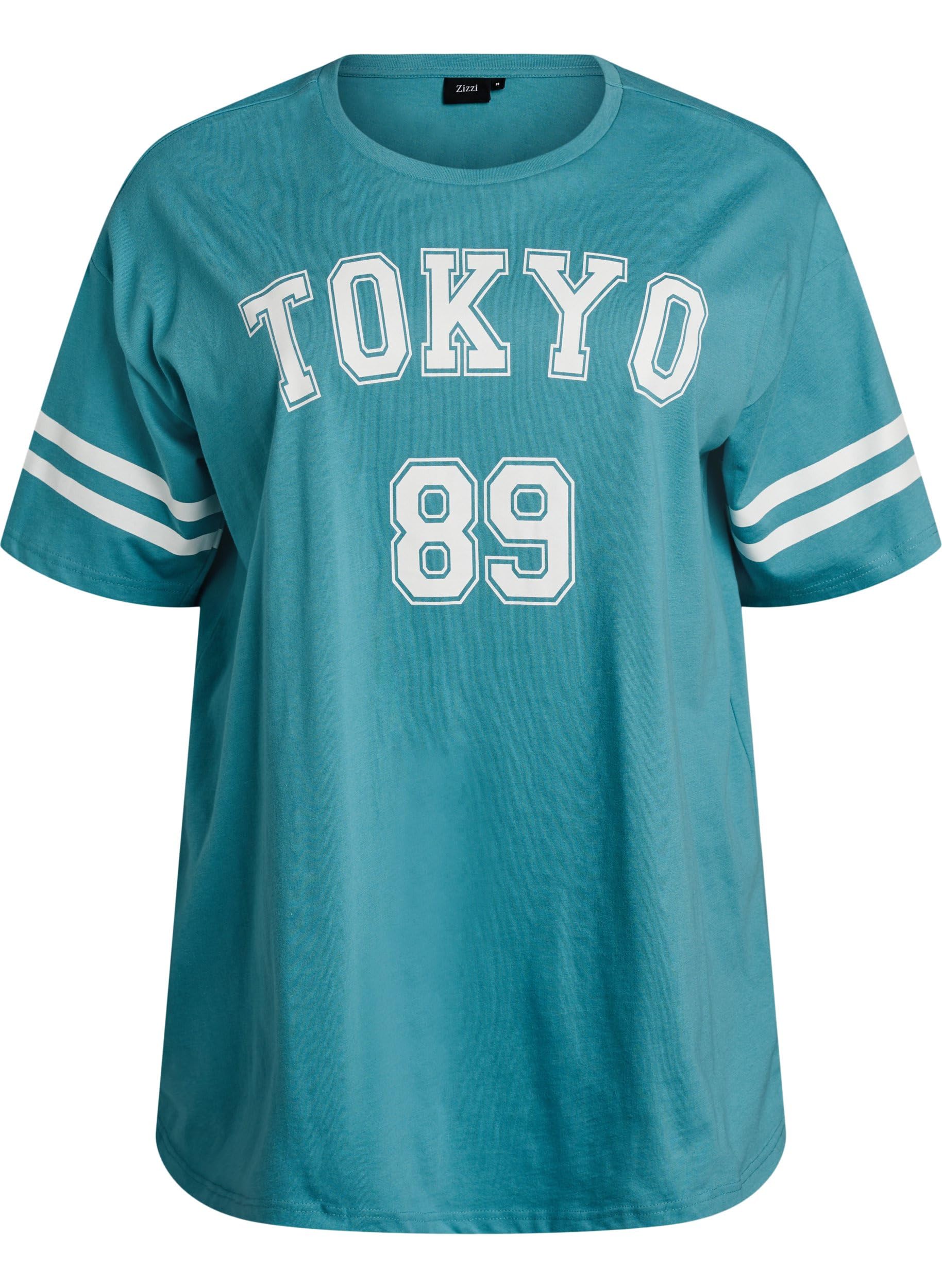 Zizzi T-Shirt Baumwolle College Adriatic Tokyo 89 42-44