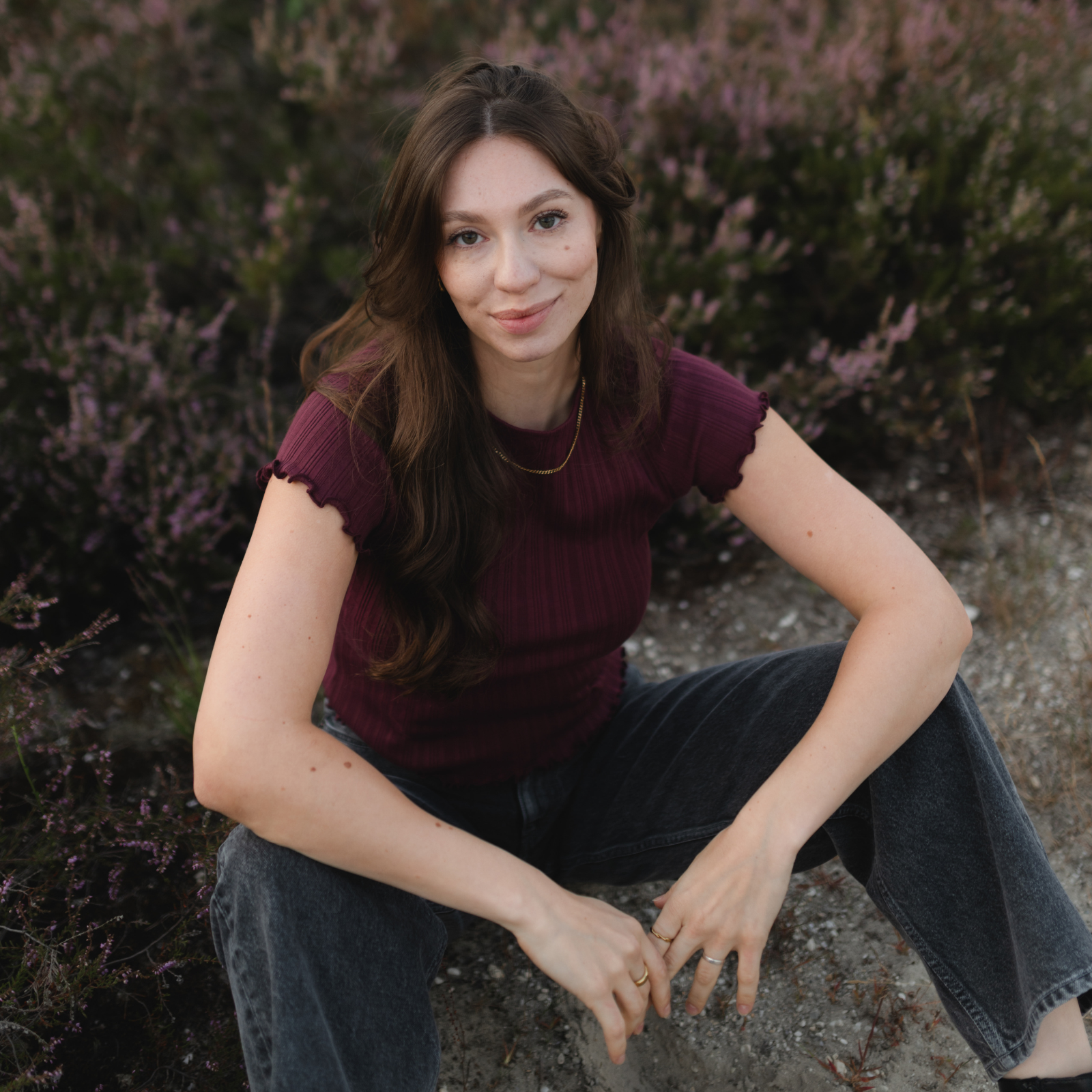 NORDLICHT Maja T-Shirt Cherry Langarm Bio-Baumwolle