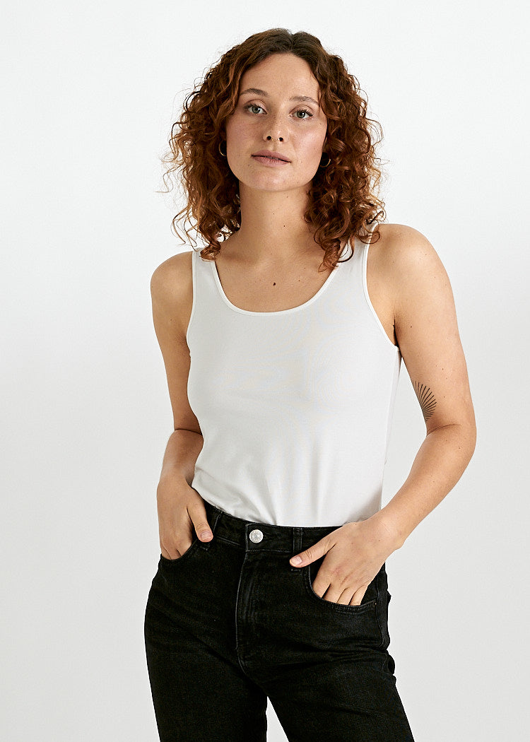 Wijld Tank Top Melanie Bright White Damen Top Holz