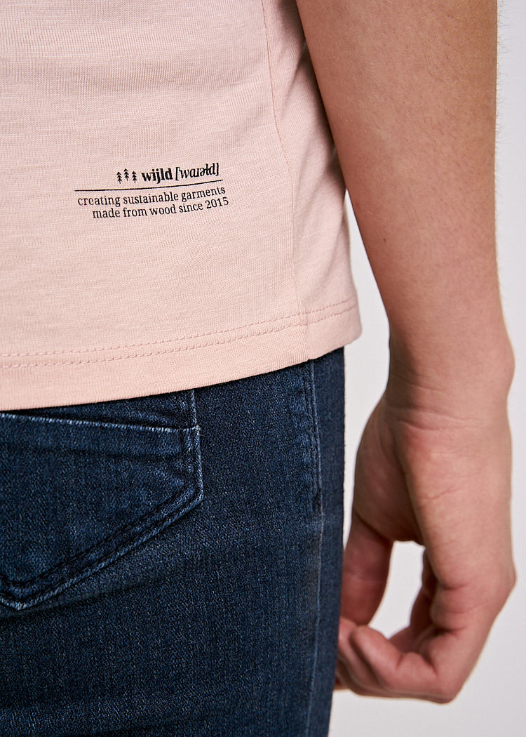 Wijld Lena Damen T-Shirt Regular Smoked Rose Basic