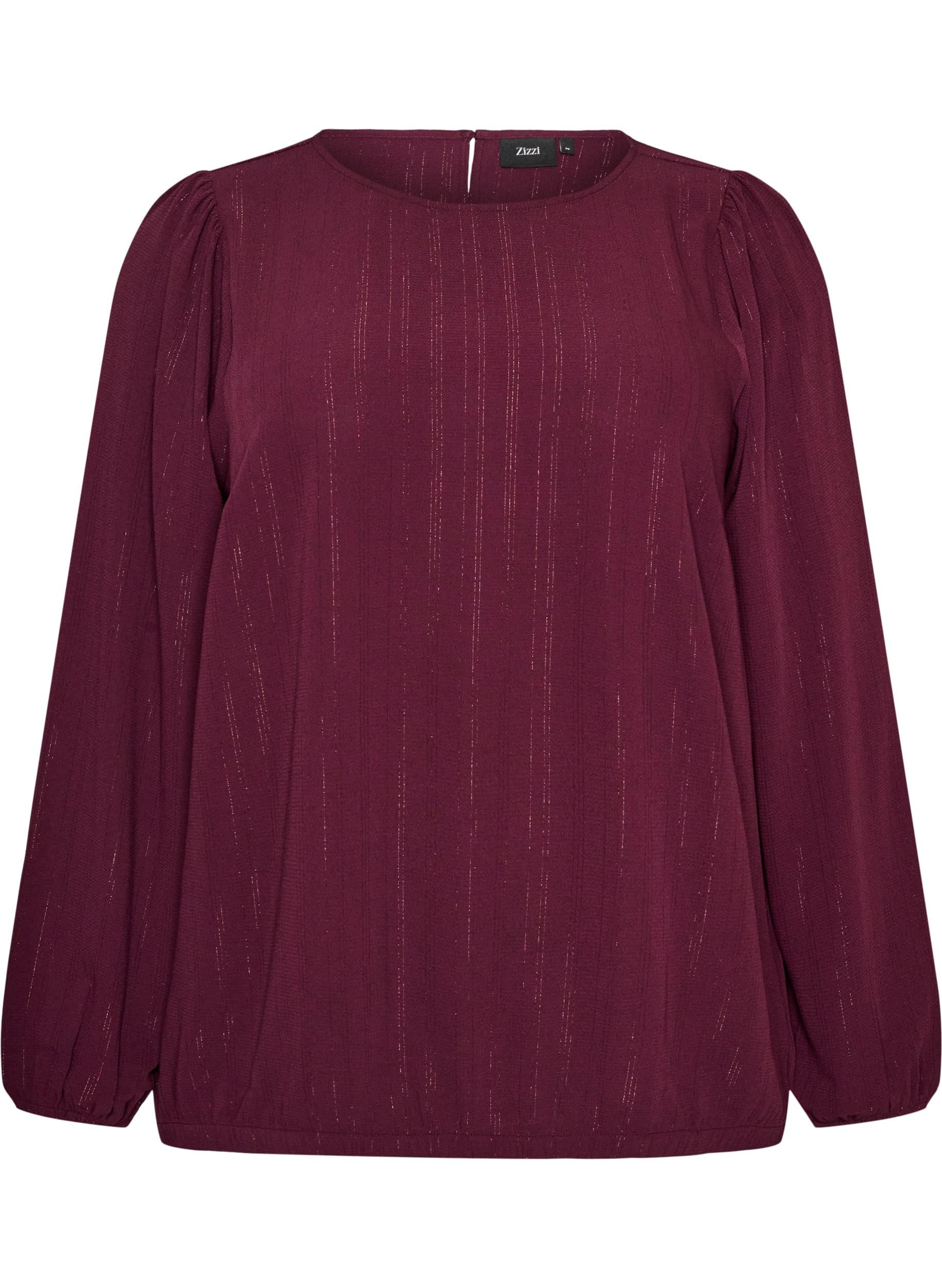 Zizzi Bluse Glitzer Langarm Rundhals Große Größen