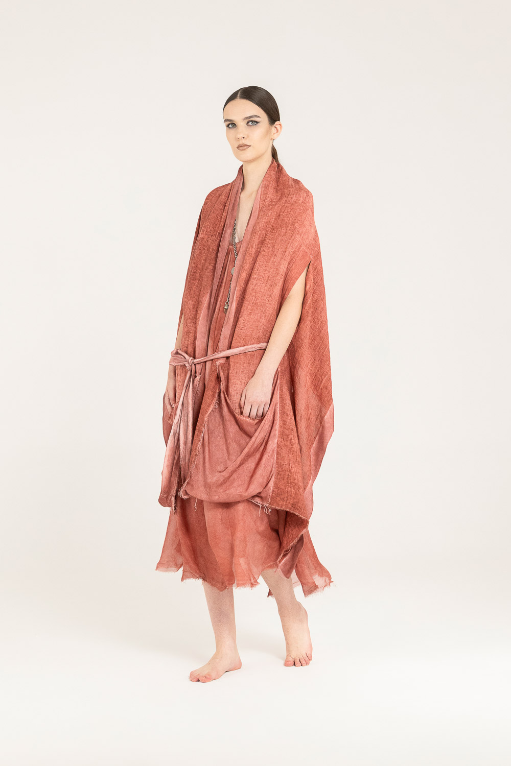 Sanctamuerte Accessori Stola Kimono Schal Leinen