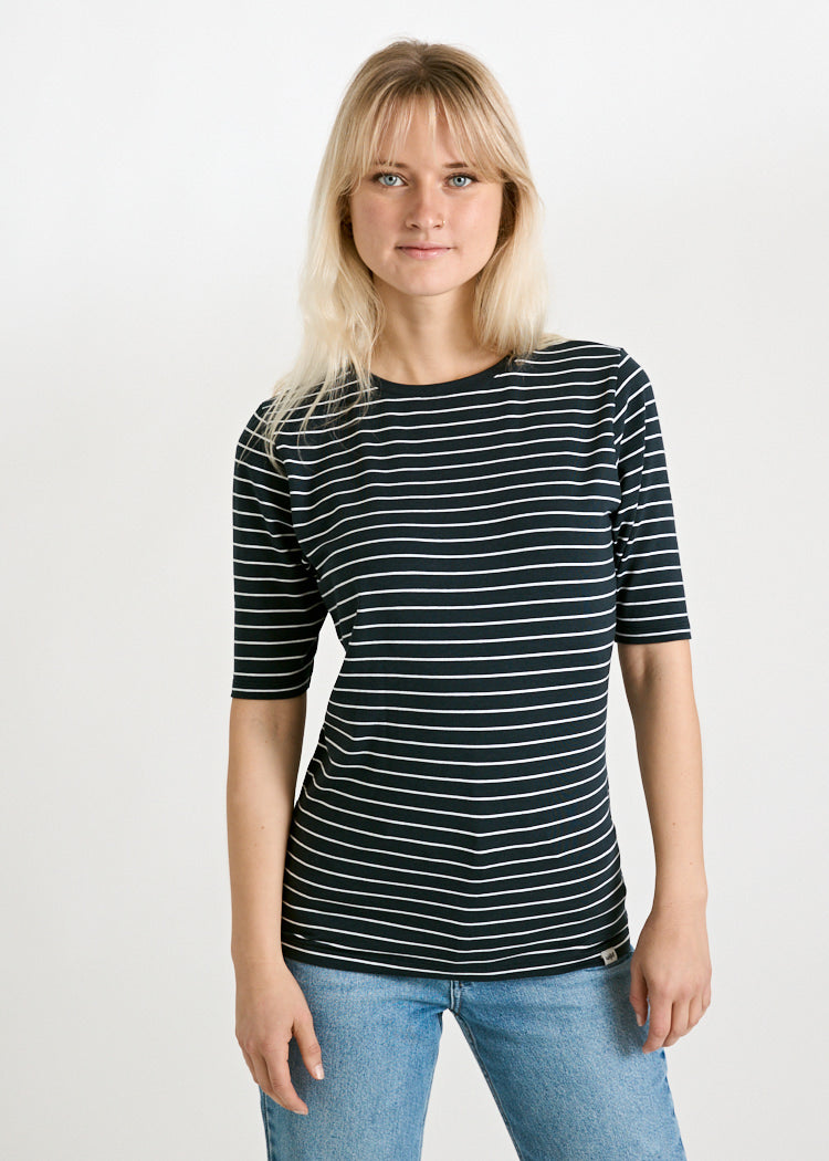 Wijld Woodshirt Lola Whitestripes Damen T-Shirt Carbon