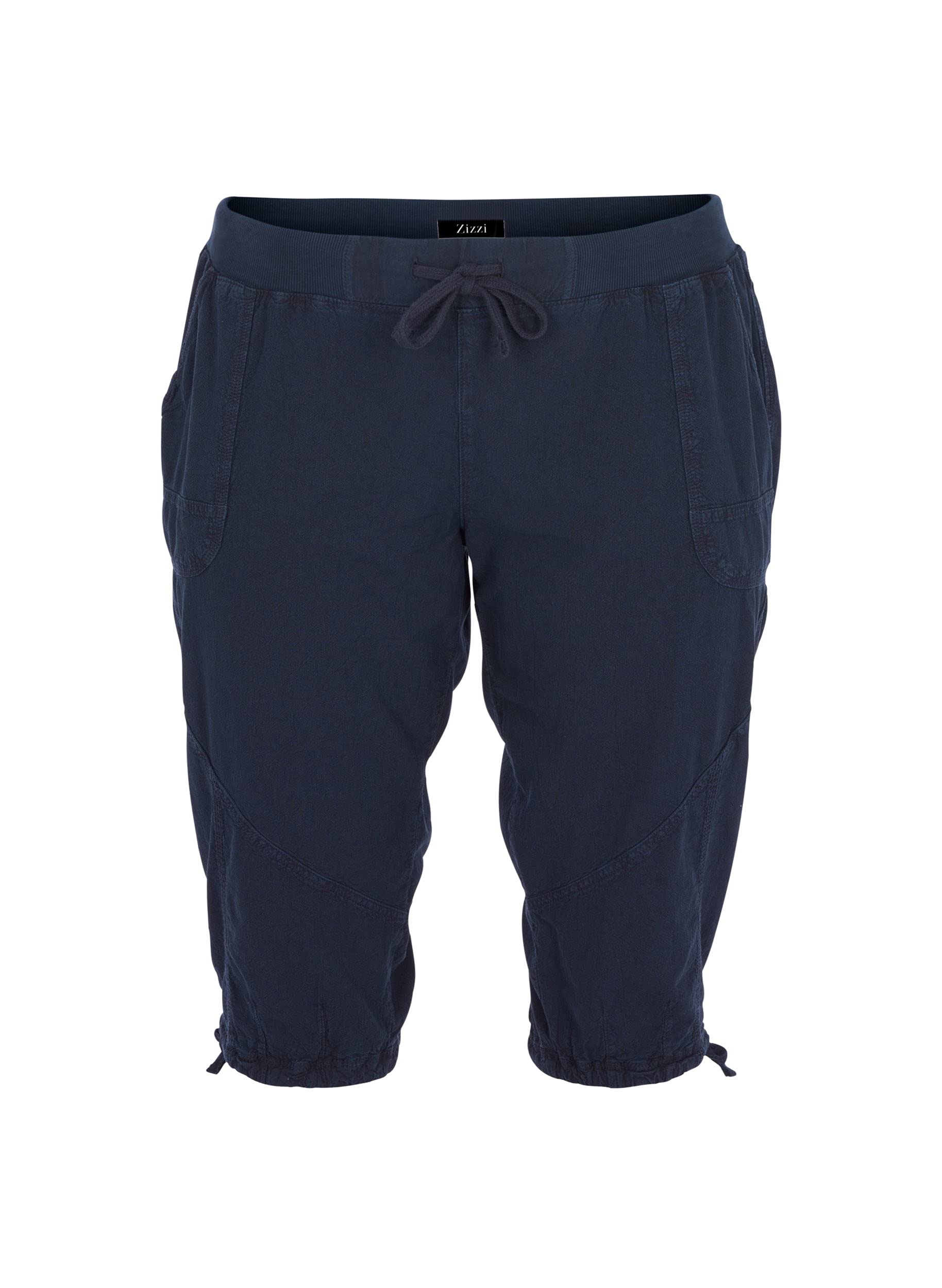 Zizzi Hose Capri 3/4 Damen Baumwolle mit Taschen