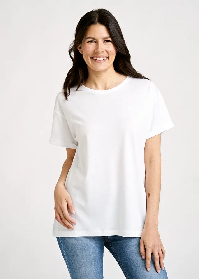 Wijld Jana Damen T-Shirt Whiteblue Holz Slim