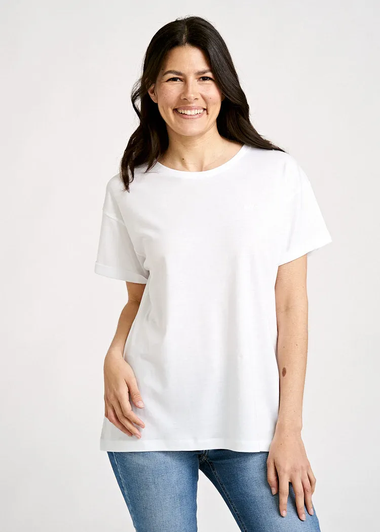 Wijld Jana Damen T-Shirt Whiteblue Holz Slim