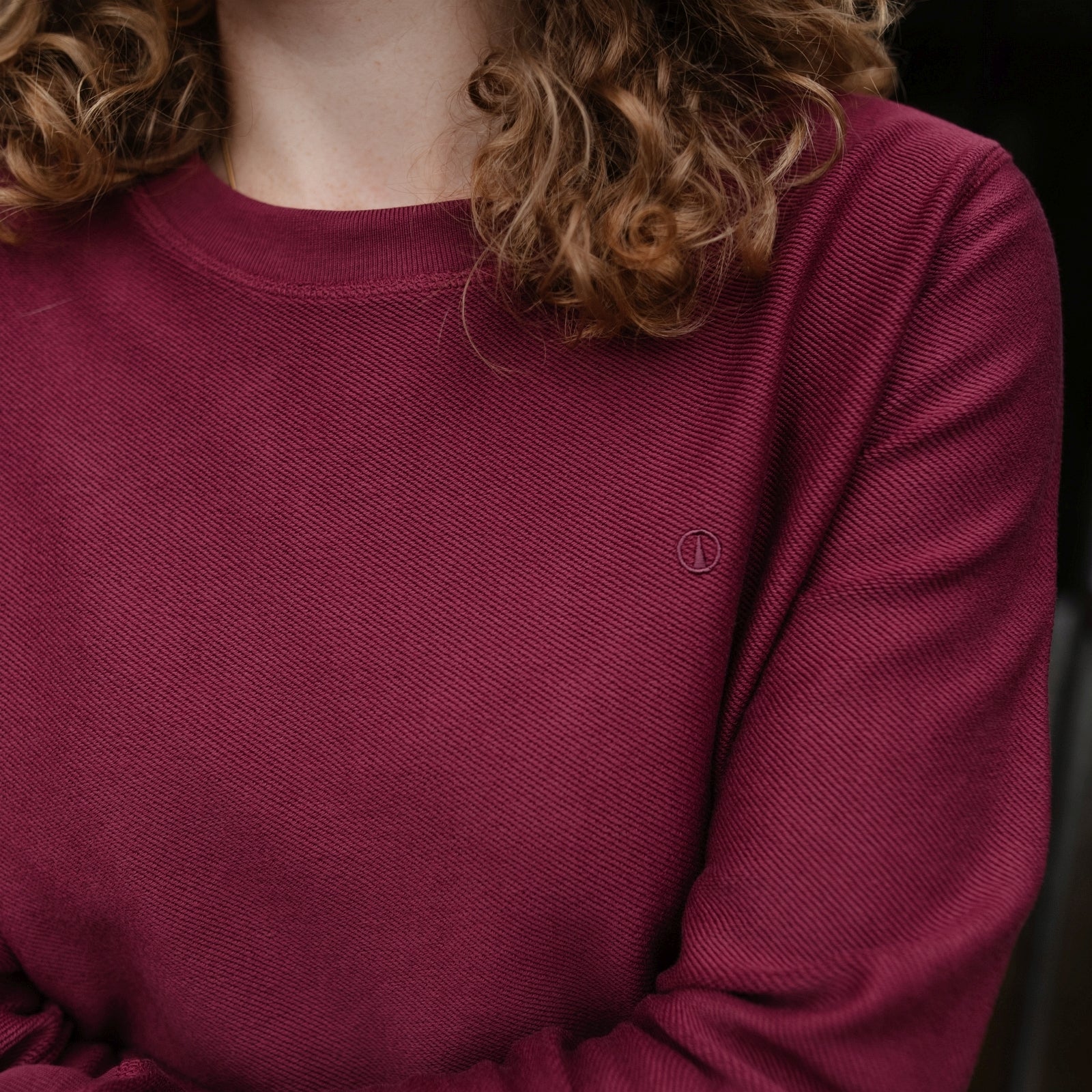 NORDLICHT Sanna Sweater Rot M Bio-Baumwolle Struktur