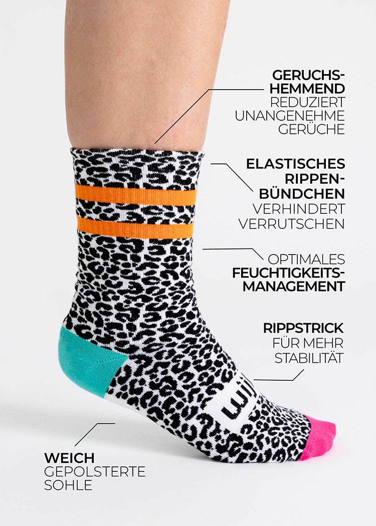Wijld Woodsocks Tennissocken Leo Multi Color Lyocell