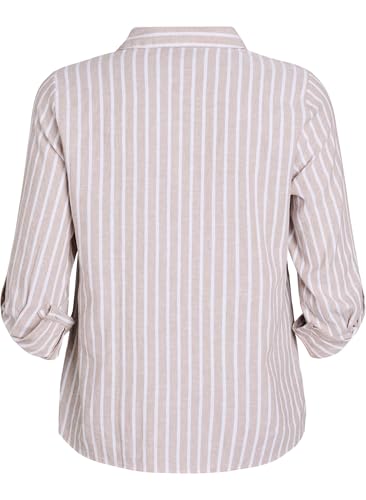 Zizzi Blouses Hemd 3/4-Ärmel Leinen-Viskose Gr. 42-60