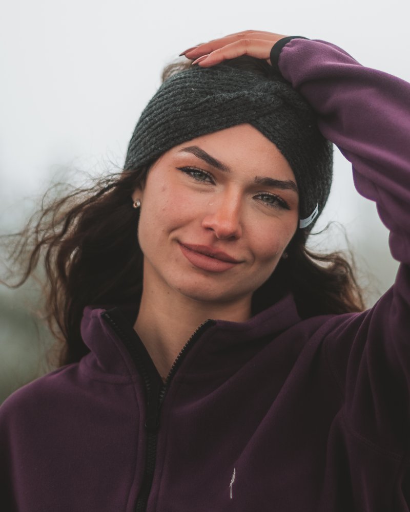 NIKIN TreeHeadband Knitted Twist Stirnband Black Mel Futter