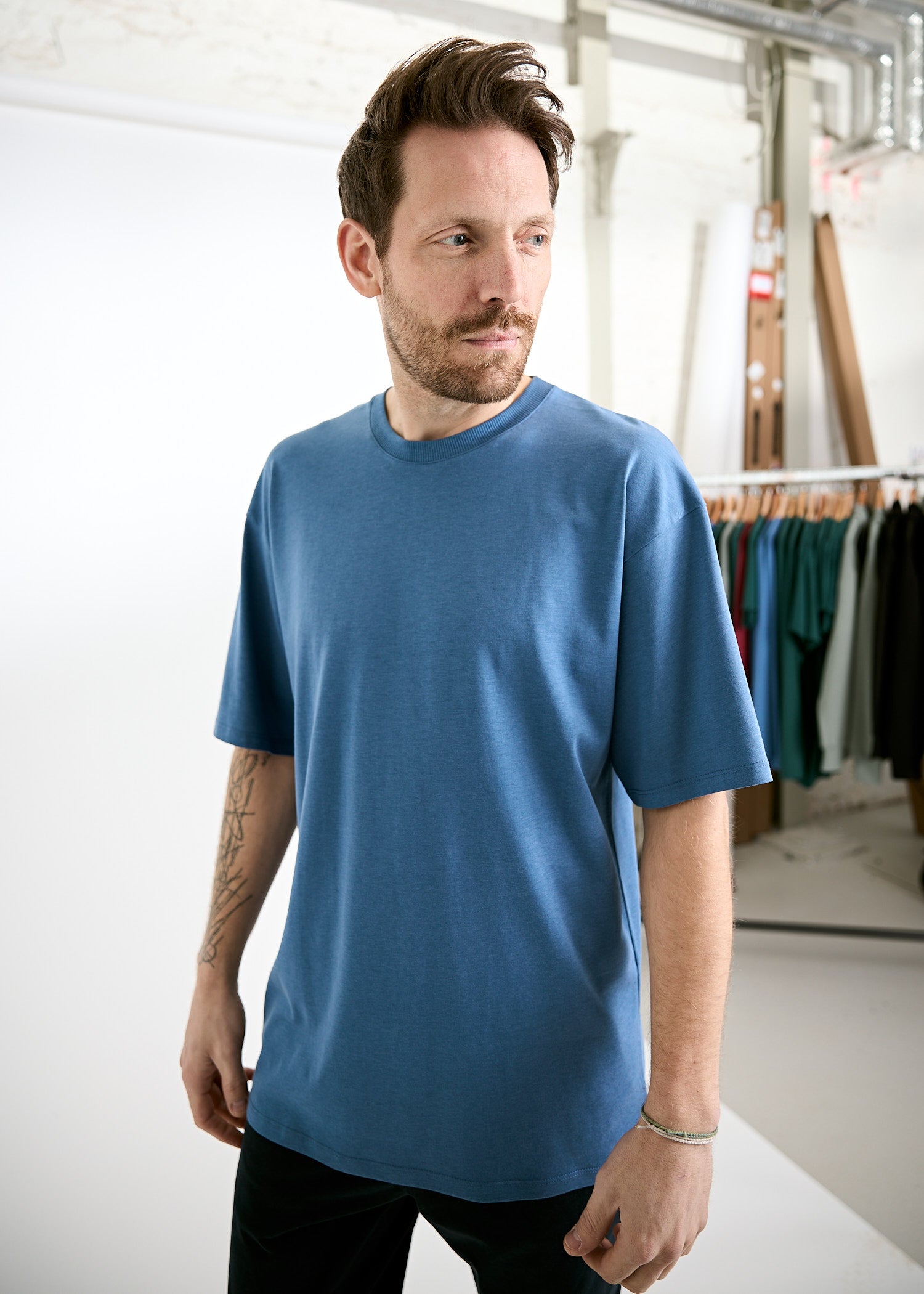 Wijld James WoodShirt Herren Bijout Blue Lyocell