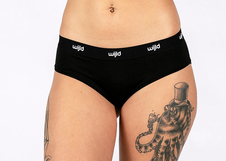 Wijld Slip Maddie Damen Unterhose Schwarz Lyocell