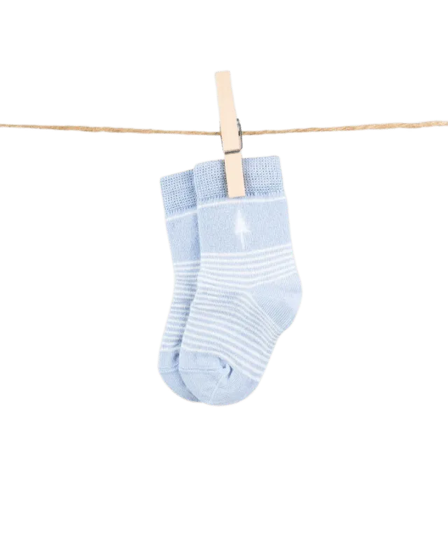 NIKIN TreeSocks Kids Stripes Kindersocken Hellblau Bambus
