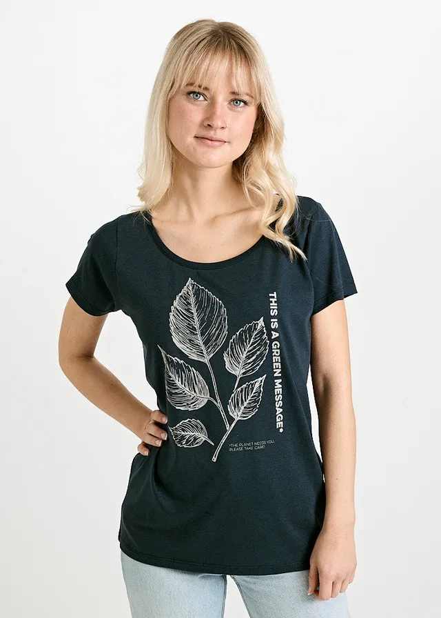 Wijld Lena Damen Woodshirt Green Message Print