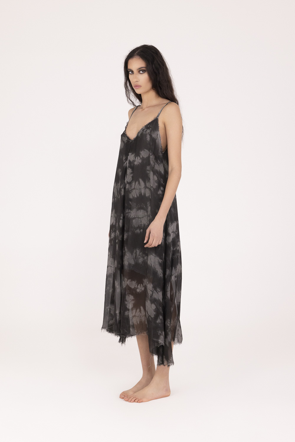 Sanctamuerte Abiti Sottoveste Kleid Batik Taschen Zweilagig