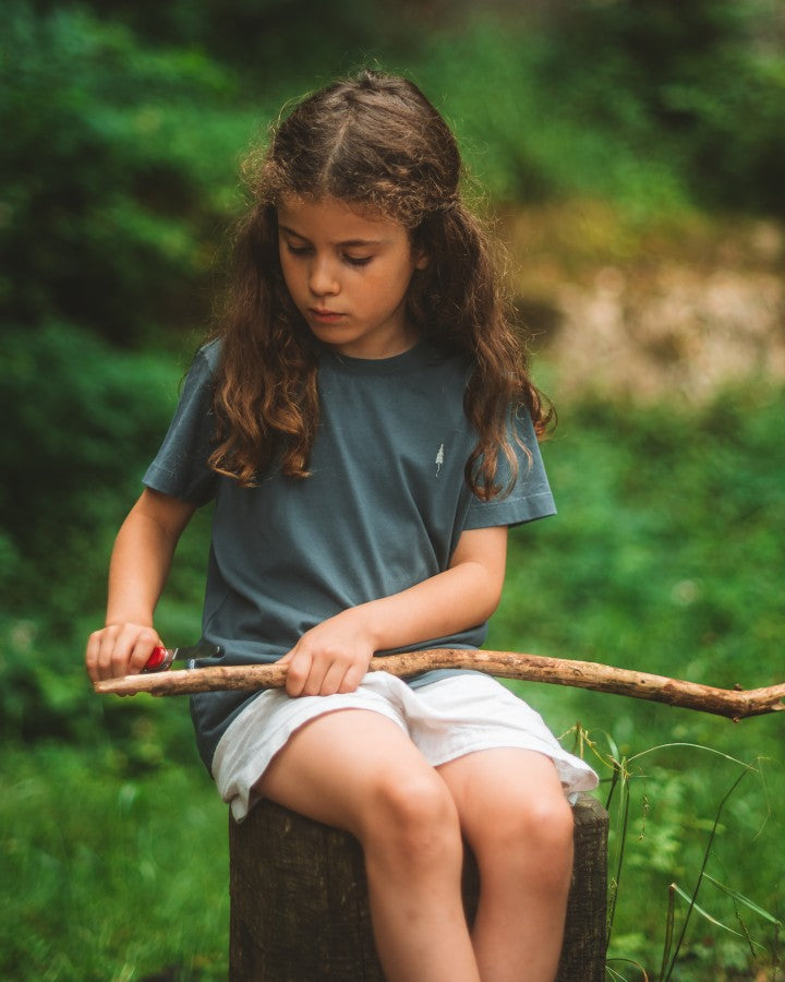 NIKIN TreeShirt Kids T-Shirt Steel Blue Bio-Baumwolle
