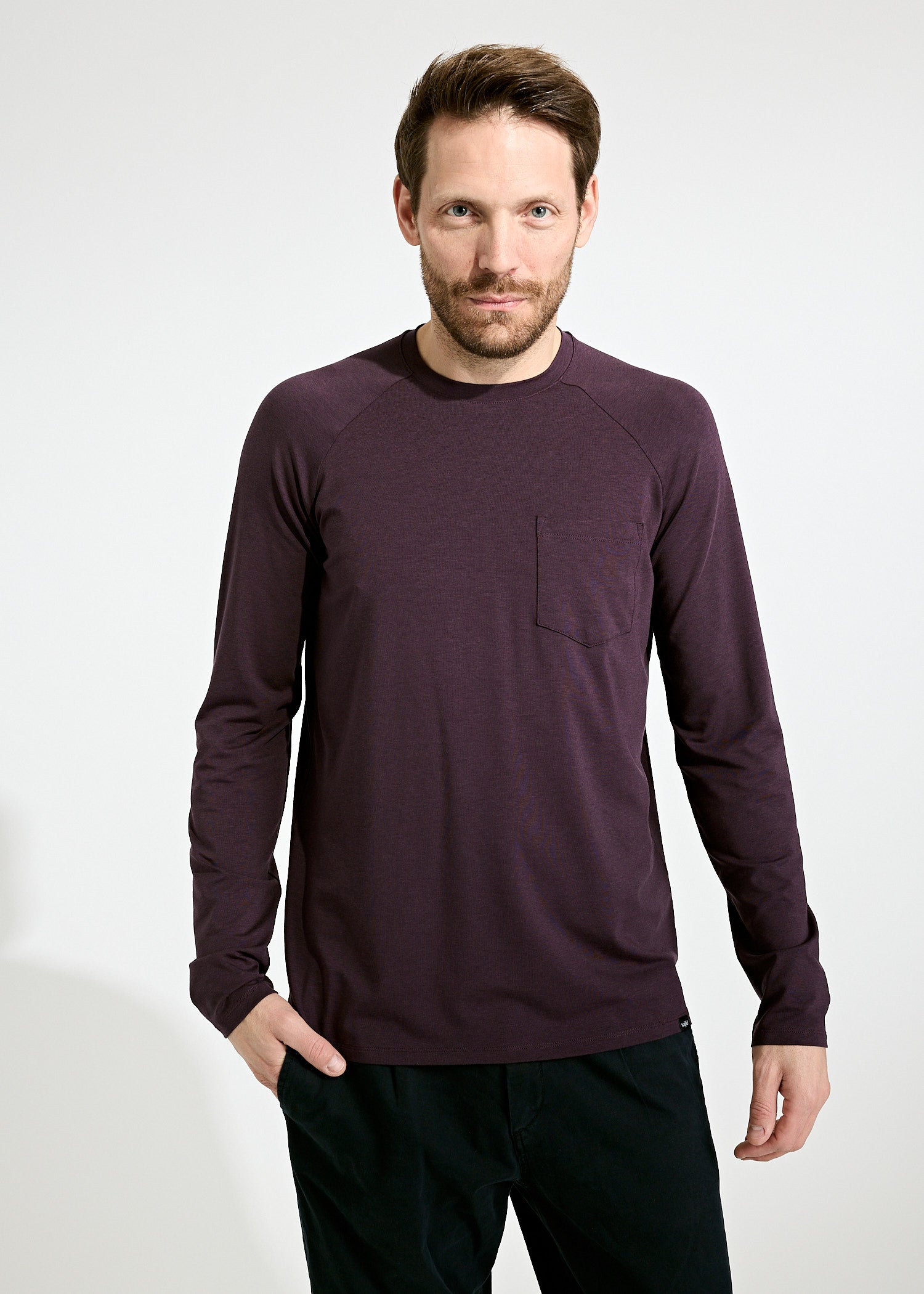 Wijld Hans Herren Langarmshirt Plum Perfect atmungsaktiv