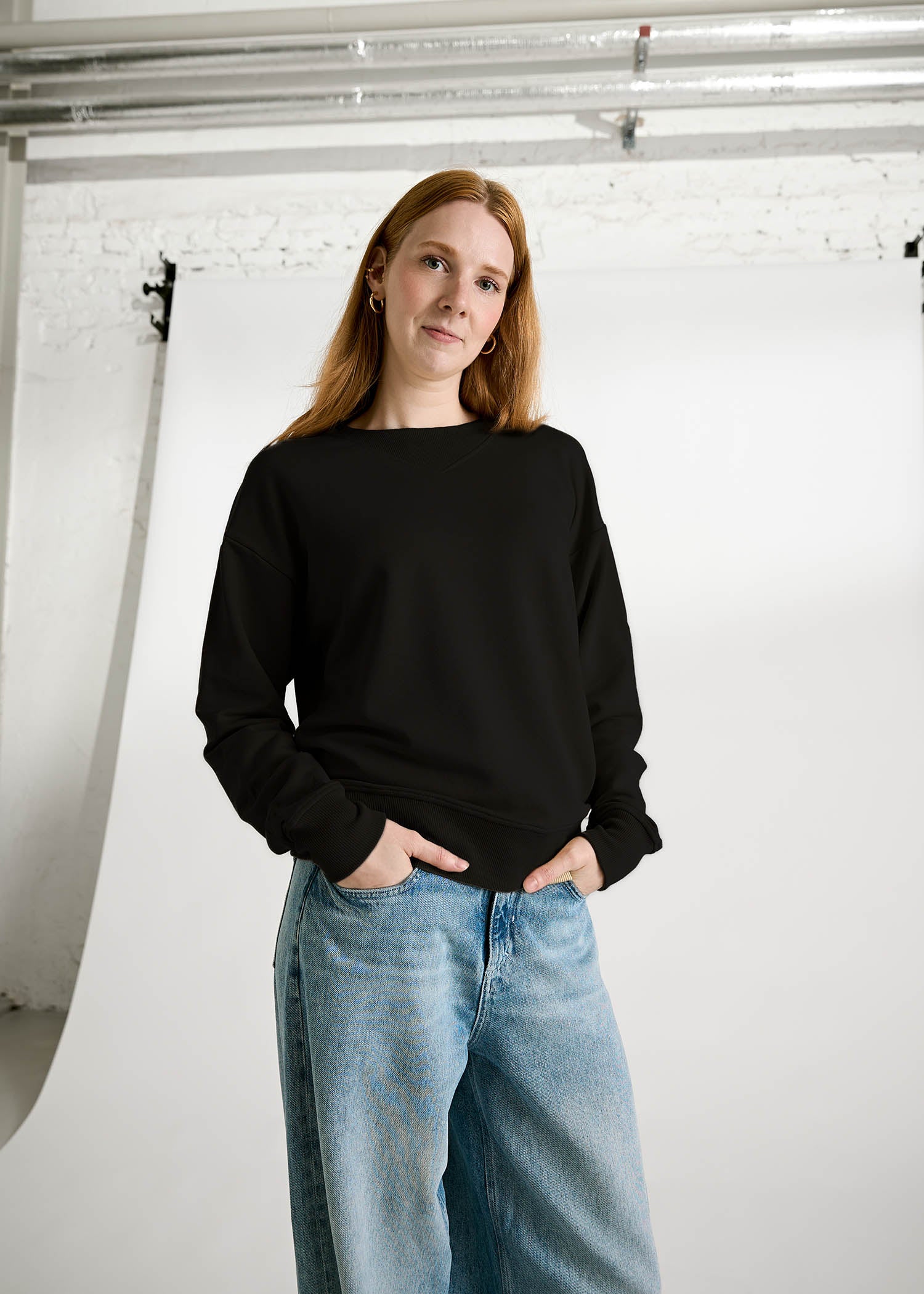 Wijld Sweater Laura Damen Pullover Schwarz 360 g/m²