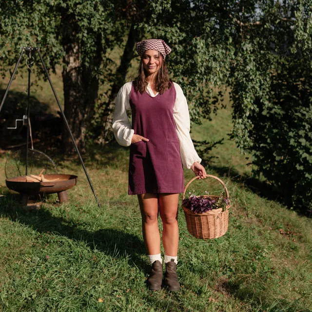 NORDLICHT Ria Cordkleid Cherry Bio-Baumwolle A-Linie