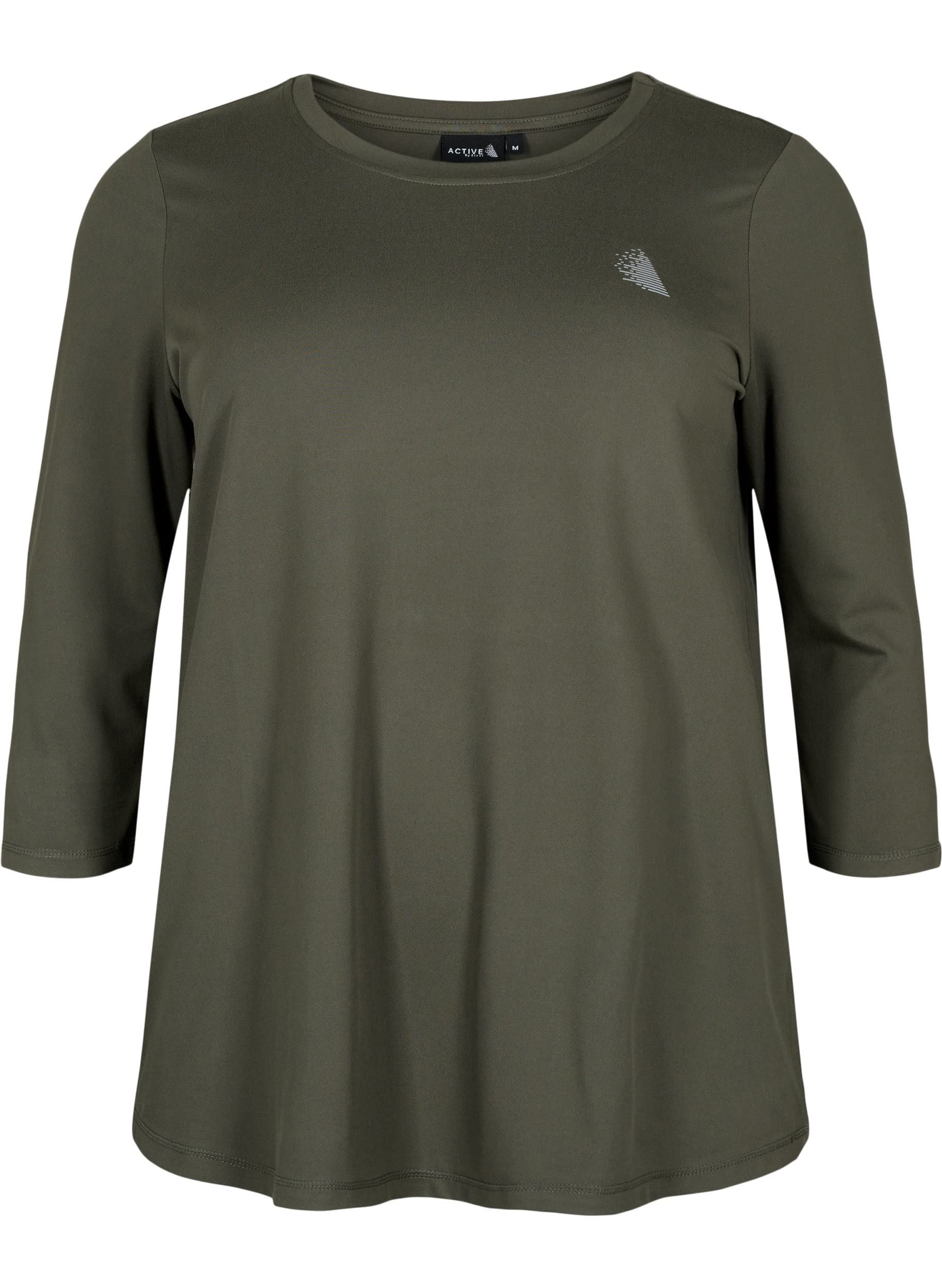 Zizzi Activewear Trainingstop 3/4 Ärmel Rundhals locker