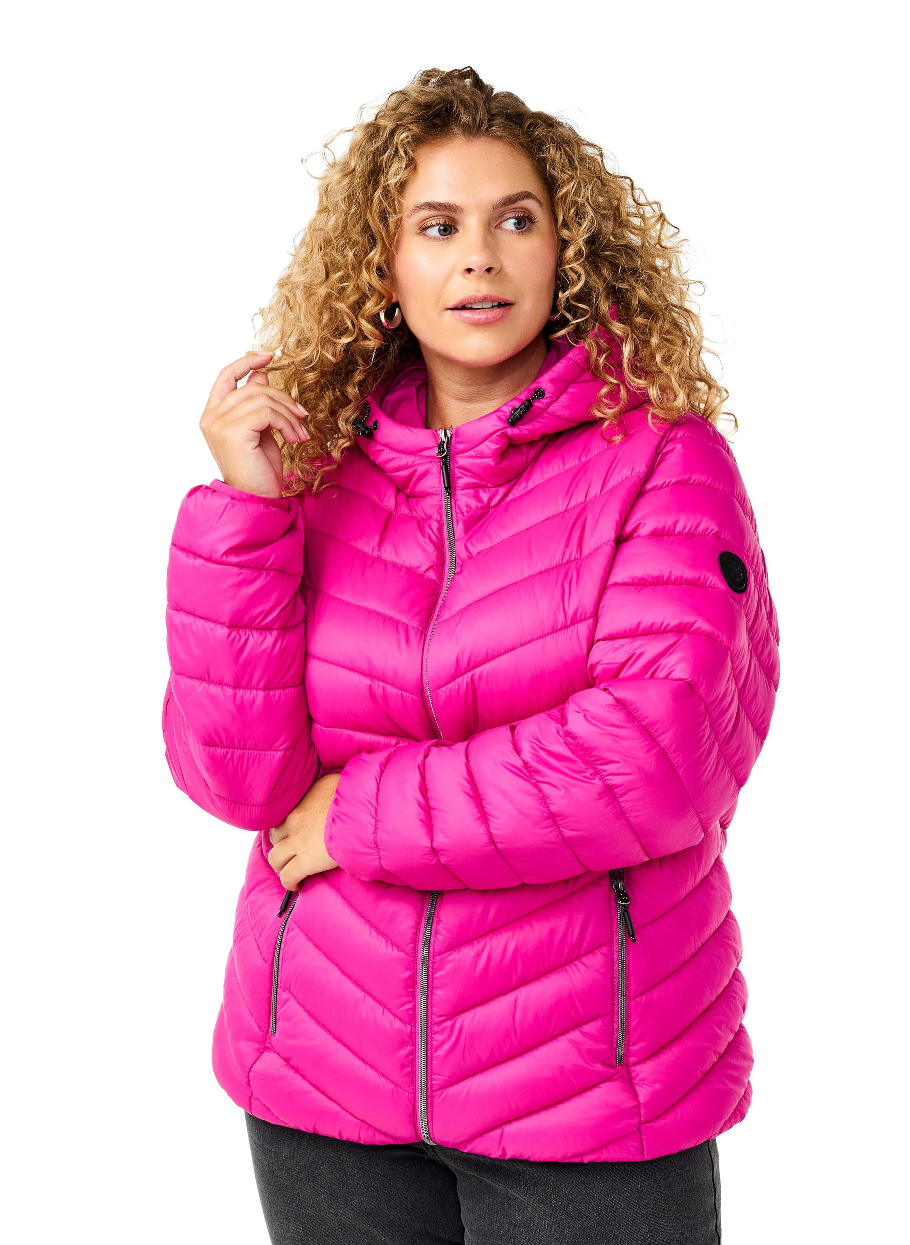 Zizzi Steppjacke mit Kapuze Schwarz Große Größen